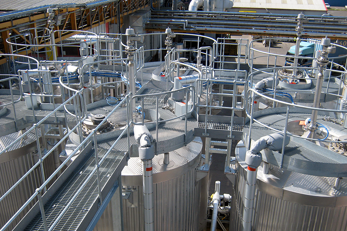 Resin tank farm and distribution system