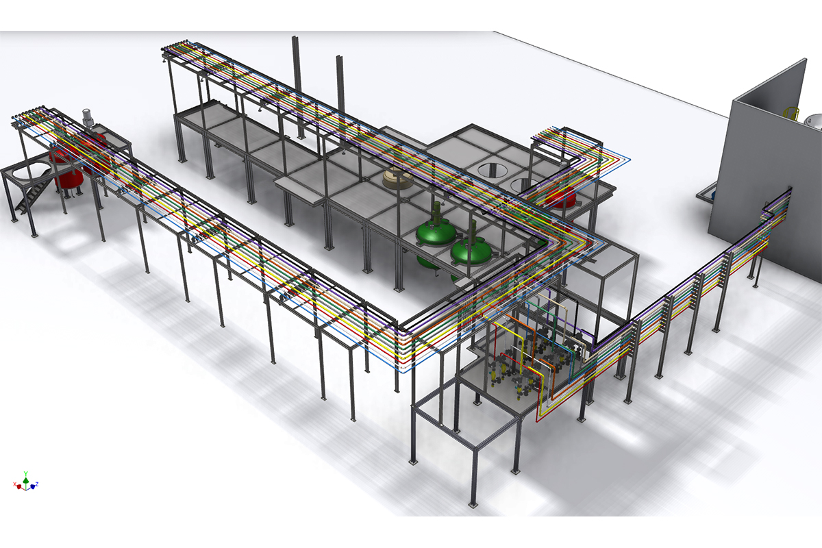 3D design to show part of a manufacturing plant