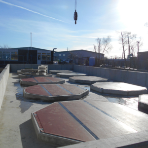 Tank membrane in place ready for storage vessel delivery